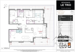 t4 à la vente -   74200  THONON LES BAINS, surface 124 m2 vente t4 - UBI434141747